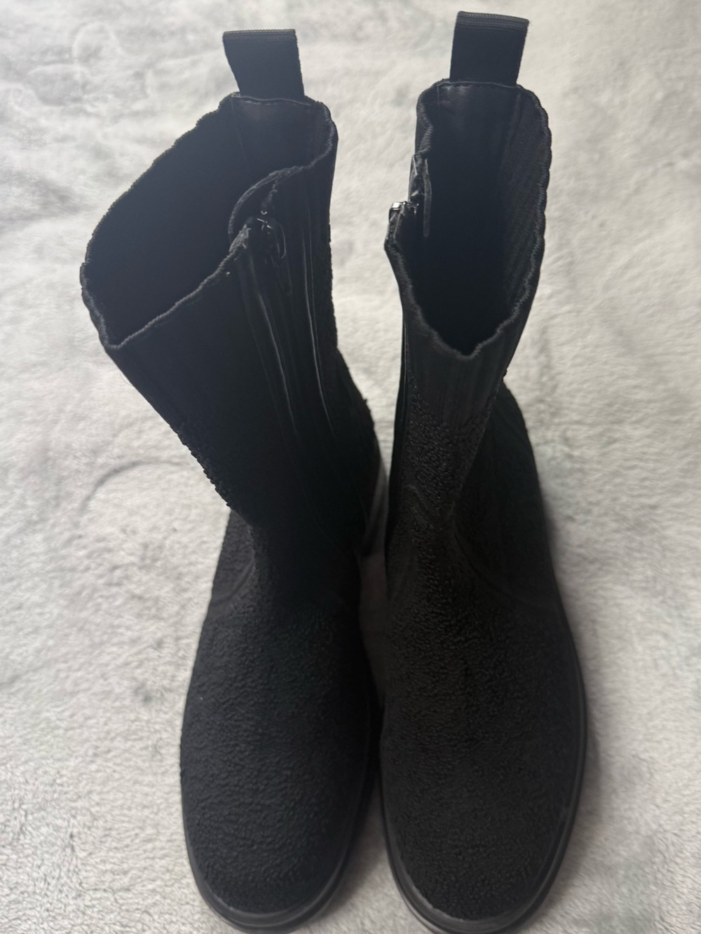 Vaneli Black Mid-Calf Zip Heeled Boots